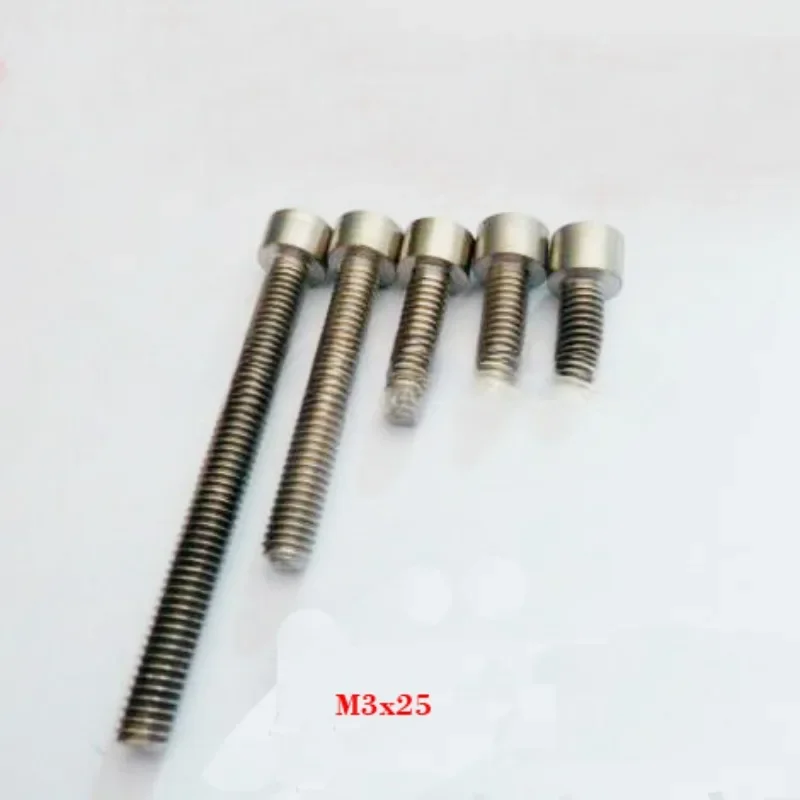 30pcs M3x25 M3 Thread Diameter 25mm Length Hex socket head cap Ti screw TA2 cup head Titanium bolts