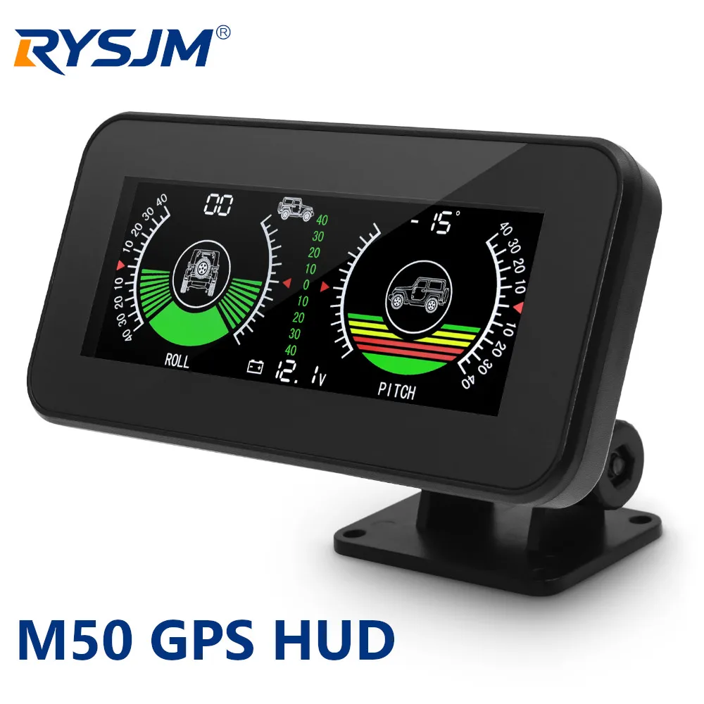 M50 GPS Smart Inclinometer Off-road 4X4 Car Digital Display Tilt Roll Pitch Angle Slope Meter Auto HUD Car Accessories All Cars