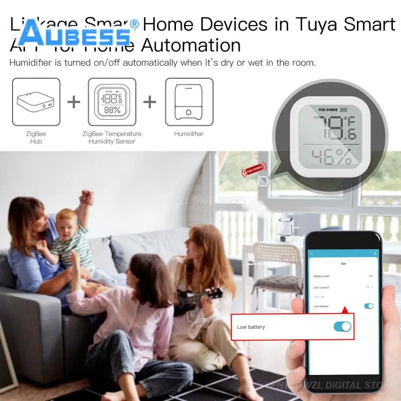 

Датчик влажности Smart Life App Control Гигрометр Термометр Детектор Крытый Умный дом Tuya Smart Tuya Smart