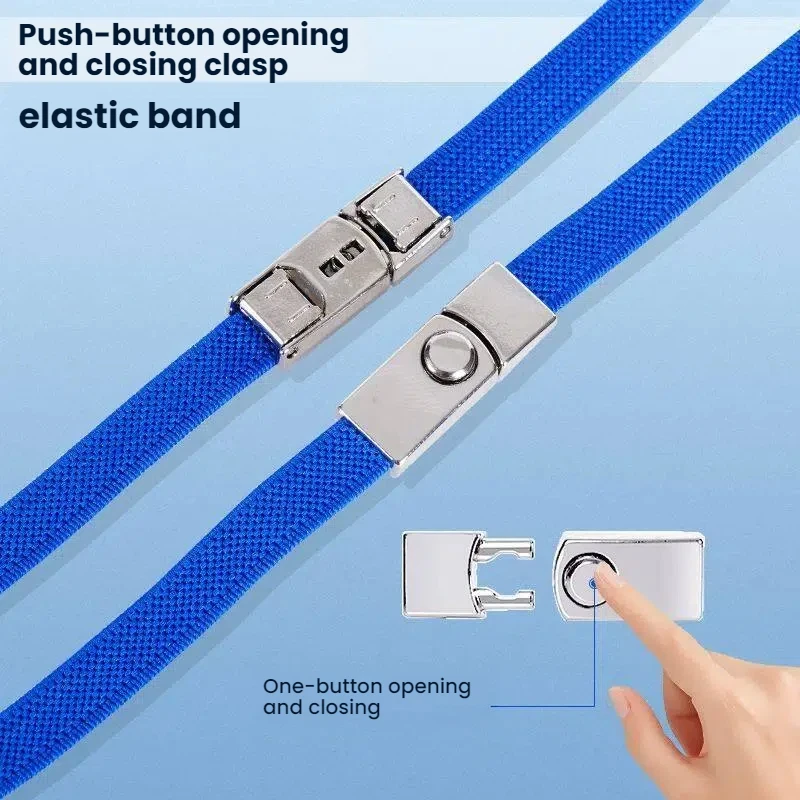1 Pair No Tie Shoe Laces Press Lock Shoelaces Without Ties Elastic Laces Sneaker Kids Adult Widened Flat Shoelace for Shoes