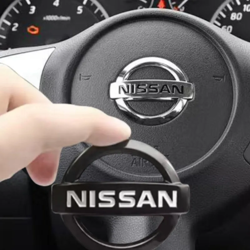 

5.2x4.4CM ABS Logo Nissan Car Steering Wheel Emblem Sticker For Nissan Nismo Tiida Teana GTR 350Z 370Z 240SX Juke Note Versa