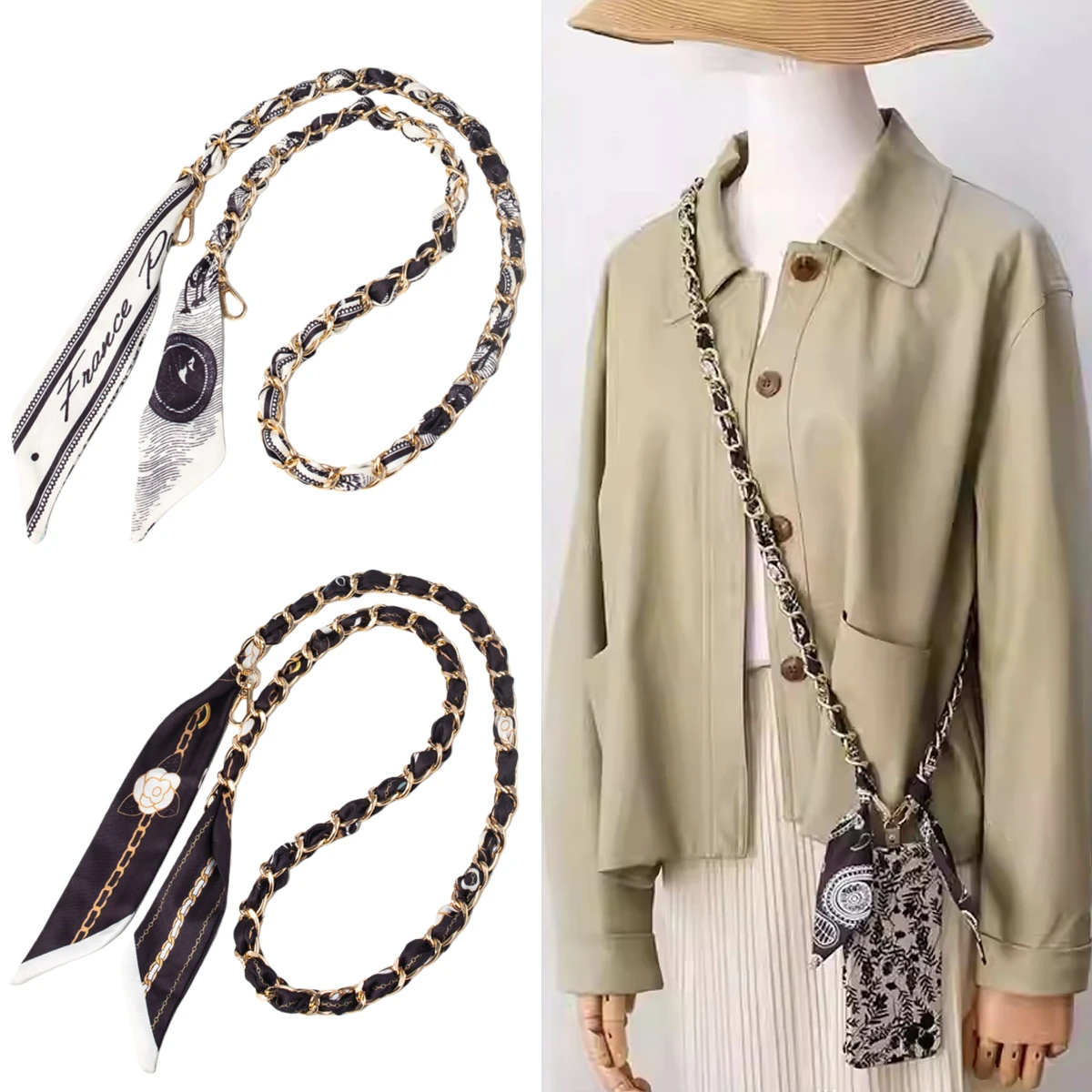 

Replace Chain for Longchamp Bag Chain Scarf Woven Bag Shoulder Strap Metal Hand-held Shoulder Strap Bag Accessories