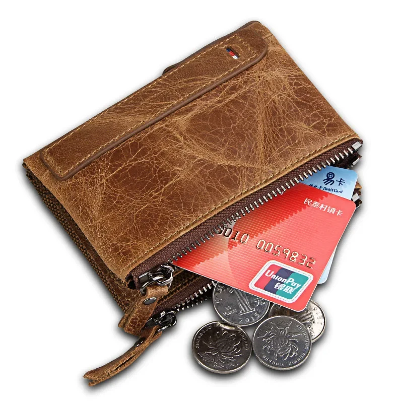 

Coin Pouch Newest Wholesale Wallets Genuine Cow Customized Short Card Holders Leather Man Purse High Quality Brand Male Wallet