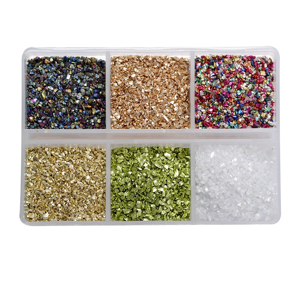 30 gr/schachtel Zerkleinert Glas Steine Harz Füllung Unregelmäßigen Gebrochenen Stein für DIY Epoxidharz Form Handwerk Nail art Dekoration Material – Detail 6