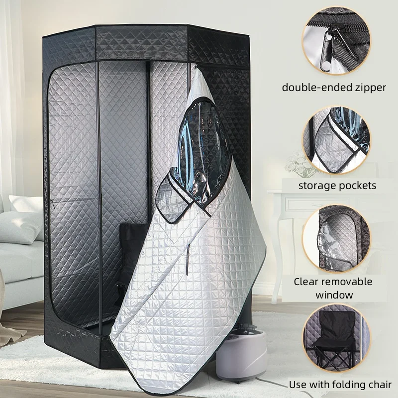 Sweat Box Red Light Wet Steam Sweat Room Infrared Remote Control Steam Sauna Room Bath Box With Transparent Window