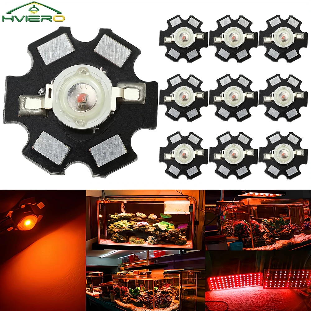 10X20mm 3V 1W 3W ชิปลูกปัดสีขาวสีแดงสีฟ้าสีเขียว LED ลูกปัด Emitter หลอดไฟ LED ไดโอดโคมไฟ Star Min ฮีทซิงค์