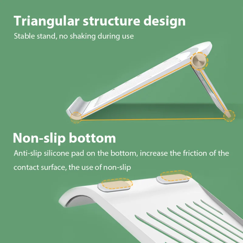 조정 가능한 접이식 휴대용 노트북 스탠드, 데스크탑 냉각 브래킷, 지지대 베이스, 맥북 에어 프로용 인치와 호환 가능