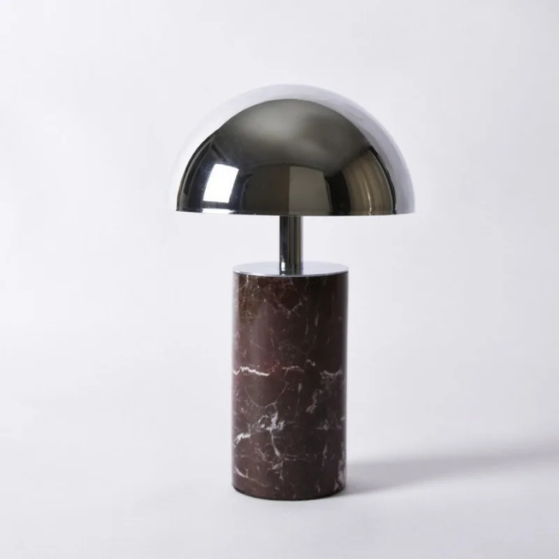 

Fabric leather table lamp Italian light luxury living room bedroom stonemason semi-circular metal floor lamp