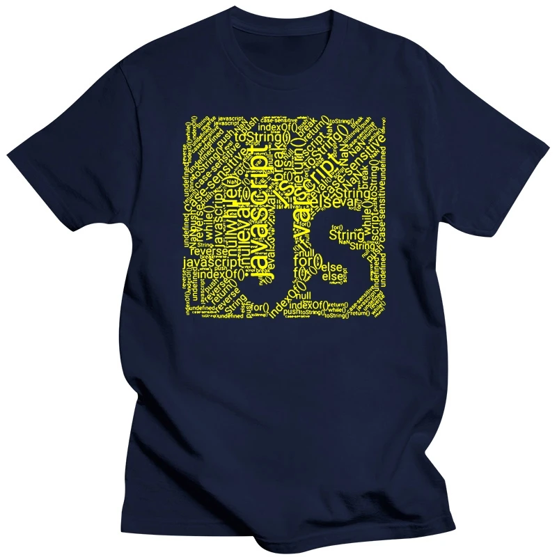 Js Wordcloud Programming 100% Cotton T-shirts For Javascript Deve Family Hiphop Top Creative Mens Letters Summer Cotton Cute