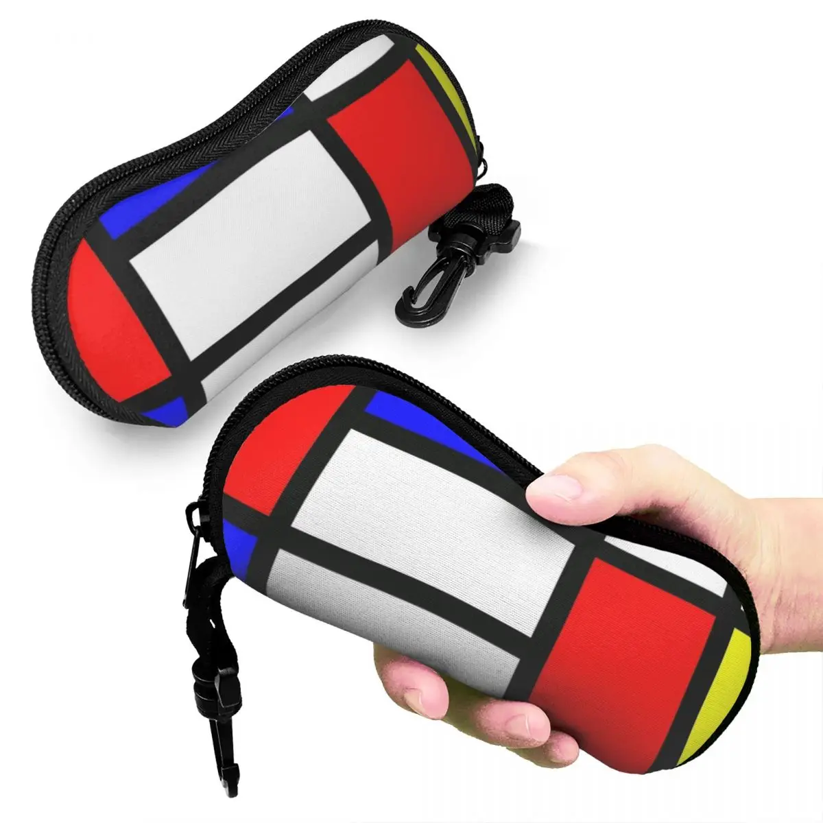

Piet Mondrian Composition 2 Shell Glasses Case Protective Sunglasses Box Women Men Soft Eyeglass Bag Pouch