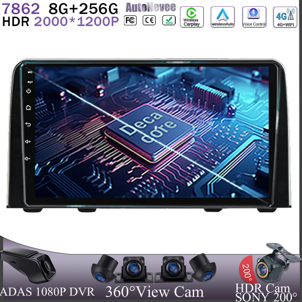 

Android 13 For Honda CRV CR - V 5 RT RW 2016 - 2018 Car Navigation DVD Multimedia Stereo Head Unit 5G Wifi BT HDR QLED No 2Din