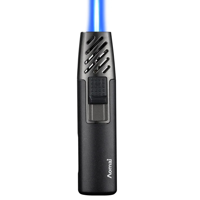 Adjustable Blue Flame Inflatable Metal Torch, Windproof Jet Lighter, No Butane Gas, BBQ Cigar