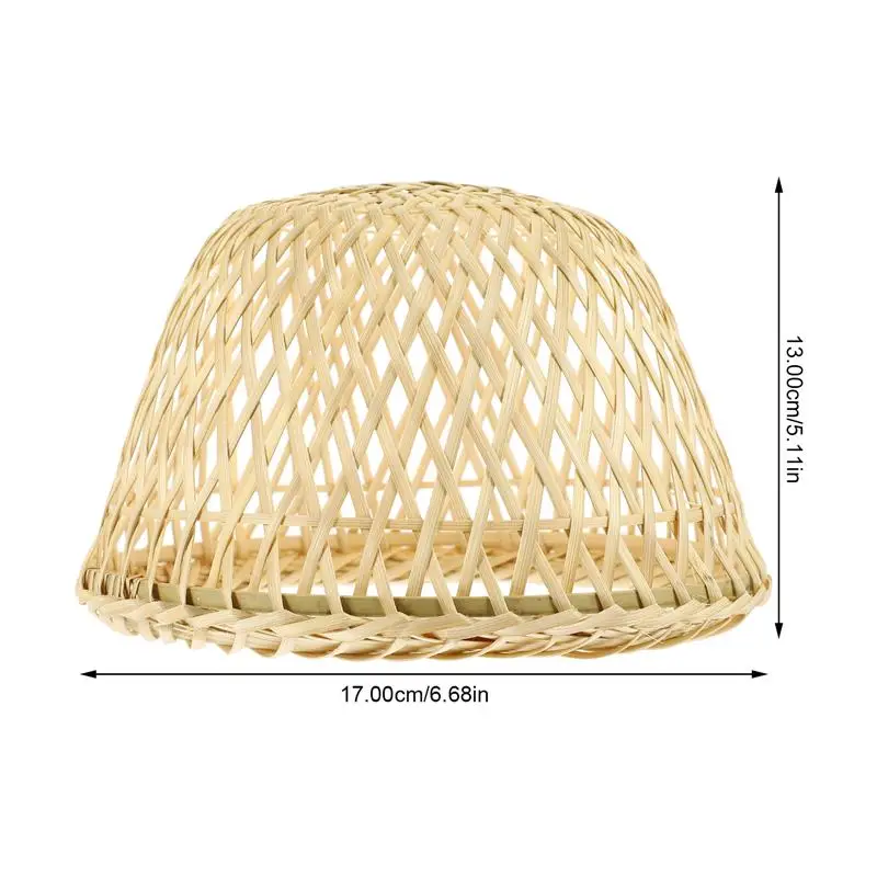 Japan Dustproof Lamp Cover Accessory Creative Woven Lampshade Bamboo Weaving Ceiling Retro Decor Ornament Rattan Wall Sconce