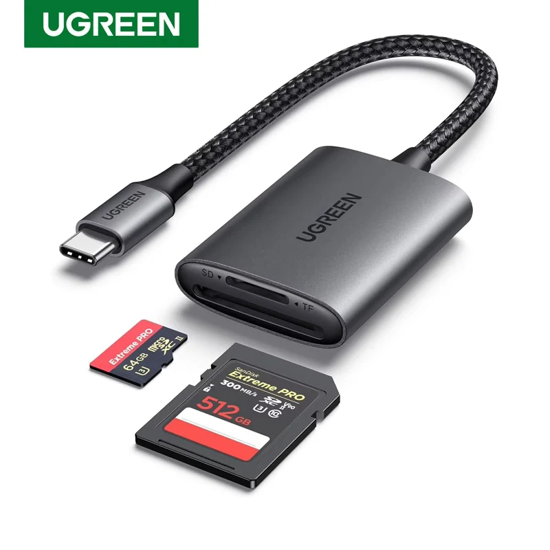 UGREEN USB C SD 4.0 3.0 Card Reader UHS II Fast Transfer Micro SD Card Reader Plug Play Memory Card Reader for SD MicroSDHC