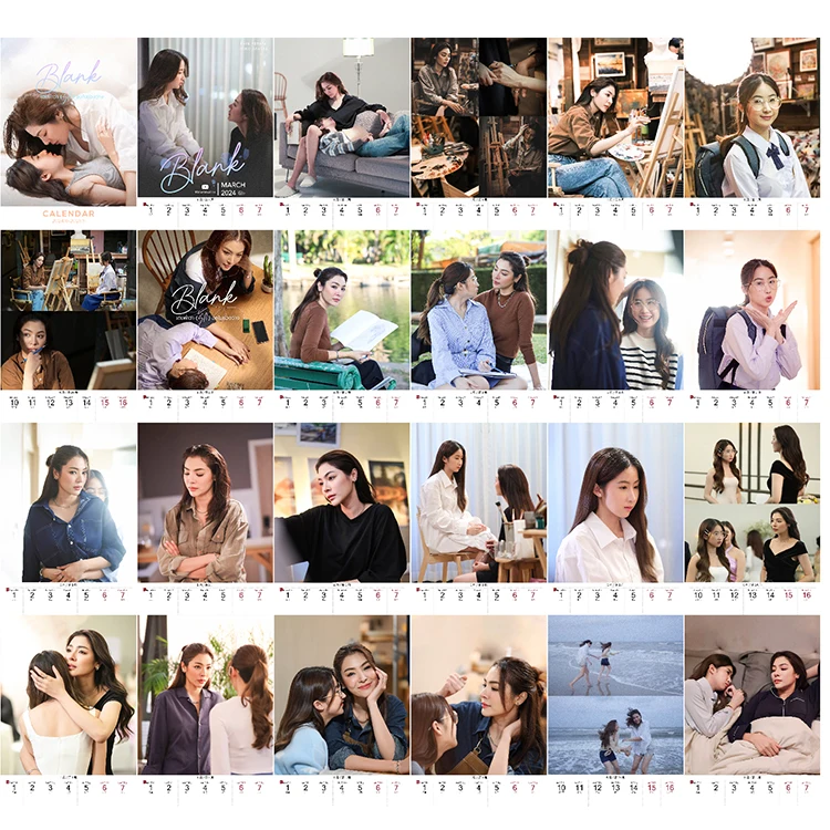 Customized Love Filling Blank FayeYoko Same  Photo 2024-2025 Weekly Calendar/Ling&Orm 54 Page 6-inch Small Weekly Calendar