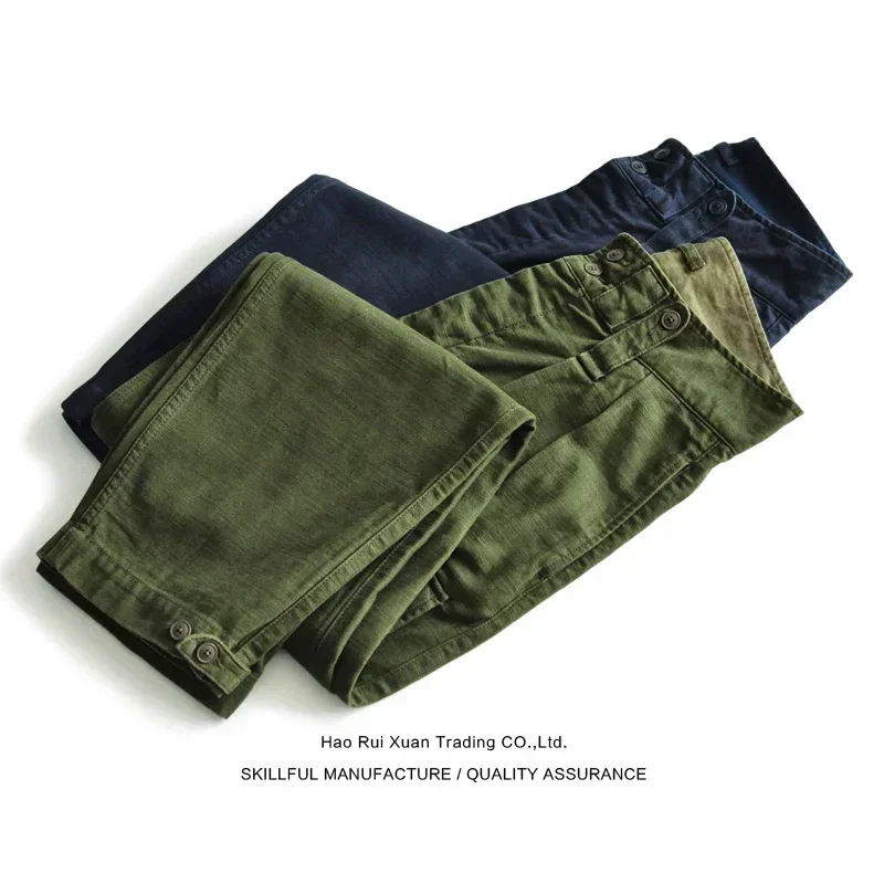 Saucezhan OG107 Fatigue Pants for U.S. Army Vietnam War Men's Baker Pants Satin Cotton Loose Fit