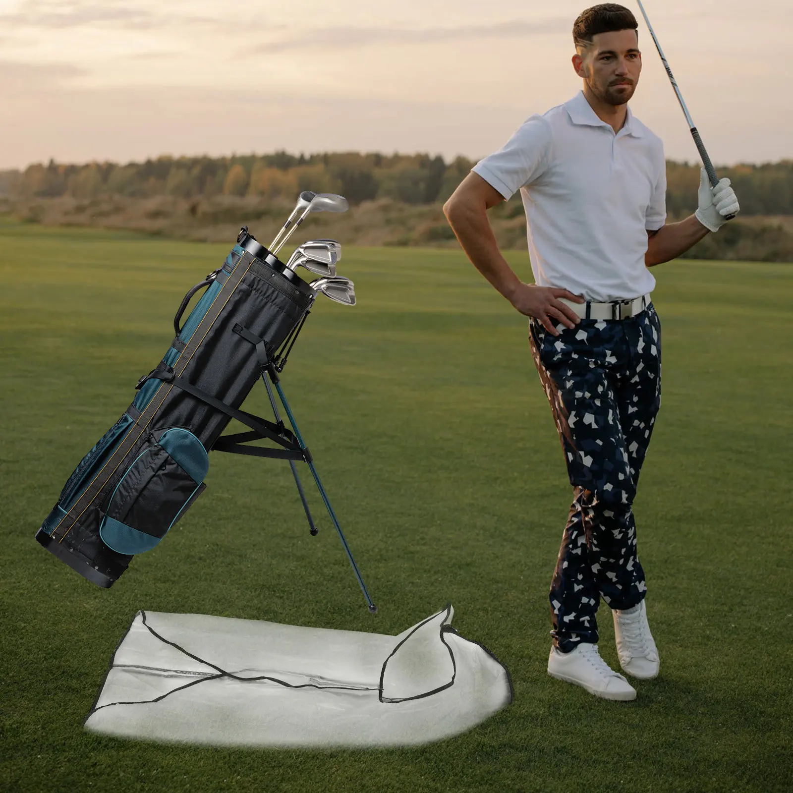 

Golf Bag Rain Cover Lightweight Foldable Design Protects Against Rain Mud and Debris Ideal for Golfers on The Move