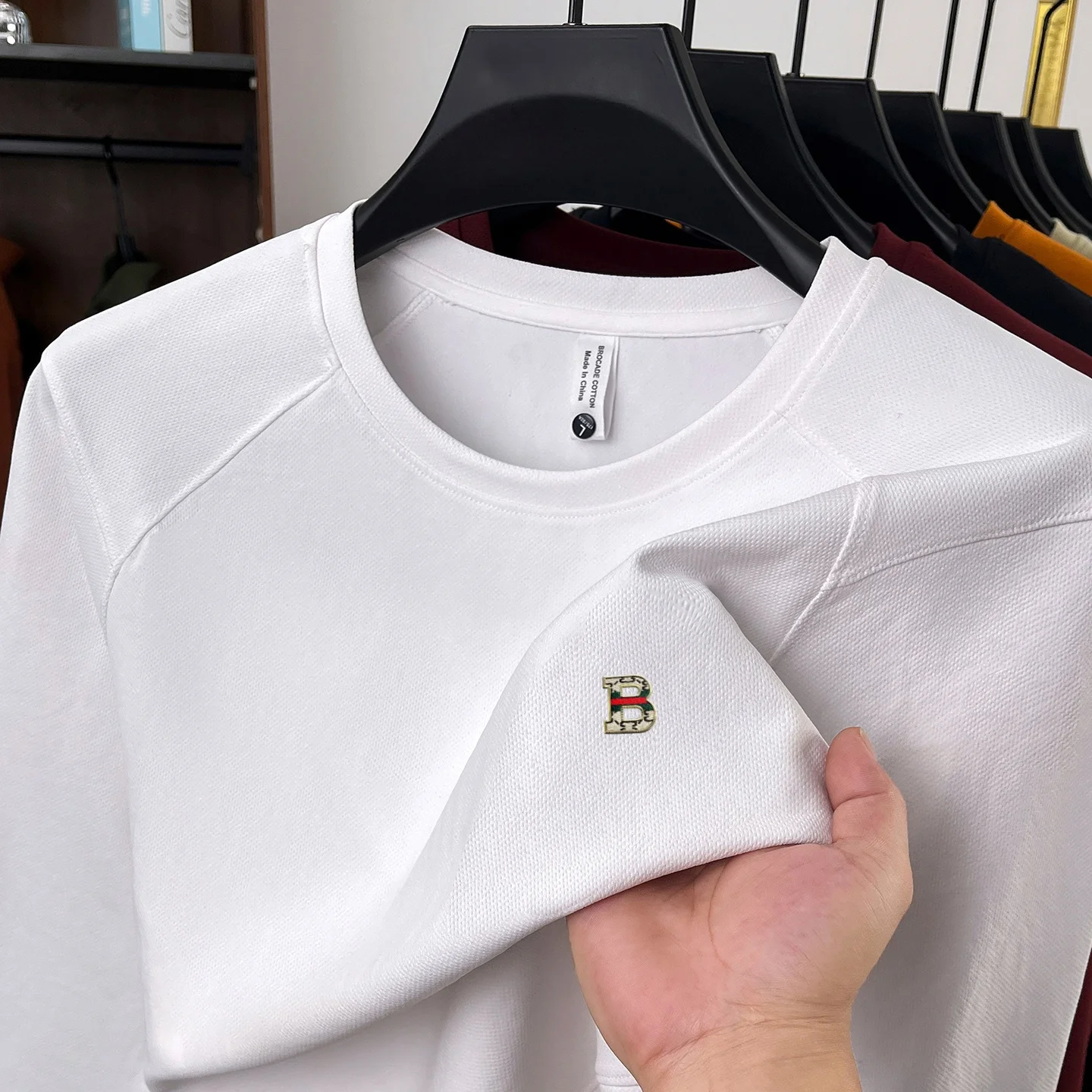 Fashion Luxury Brand Men's sweatshirt autumn new round neck soft comfort high-quality B-shaped letter embossed casual pullover