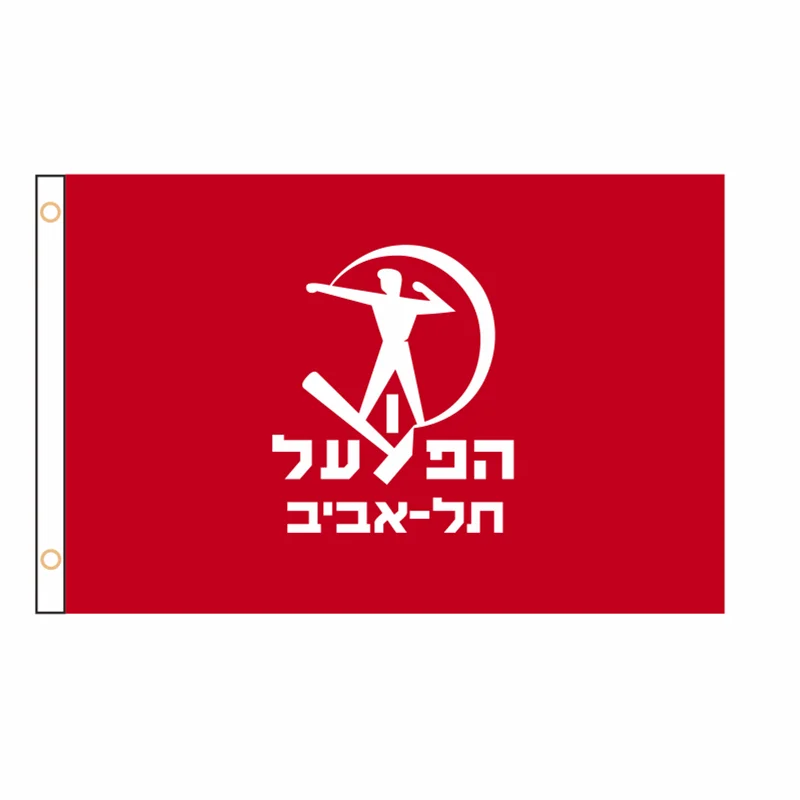Custom Banner FC Hapoel Tel Aviv Flag Banner 2ft*3ft 3ft*5ft  Celebration a Sign Of High Quality And Outdoor Decoration QZ-008