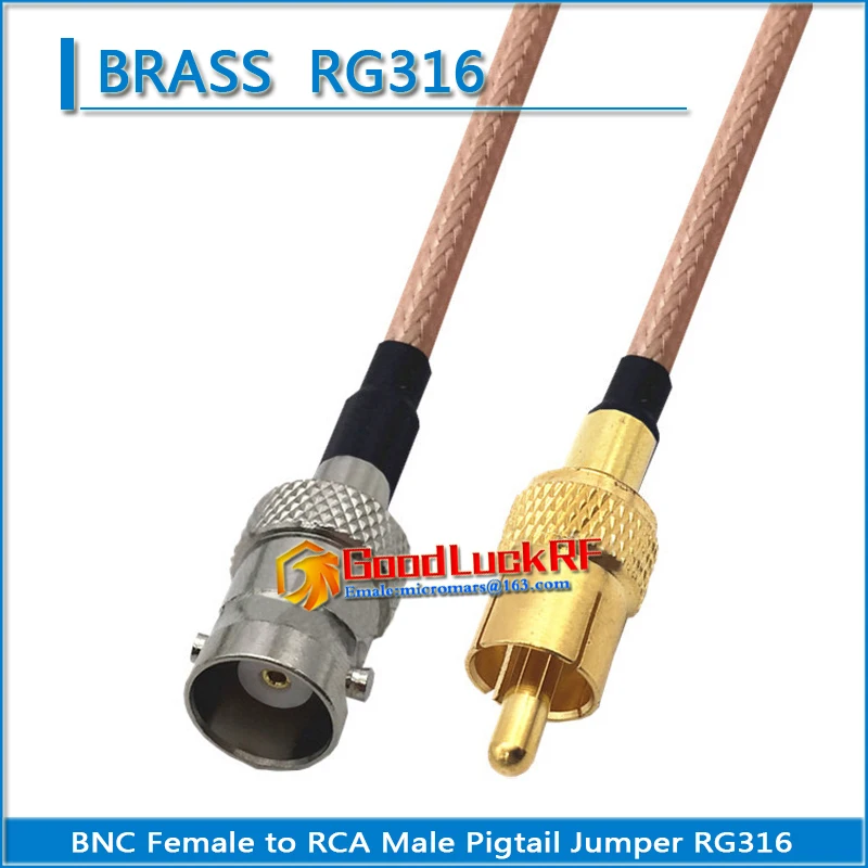 High-quality Q9 BNC Female To RCA Male Pigtail Jumper Surveillance Video RG316 copper BNC to AV video recorder Extend cable