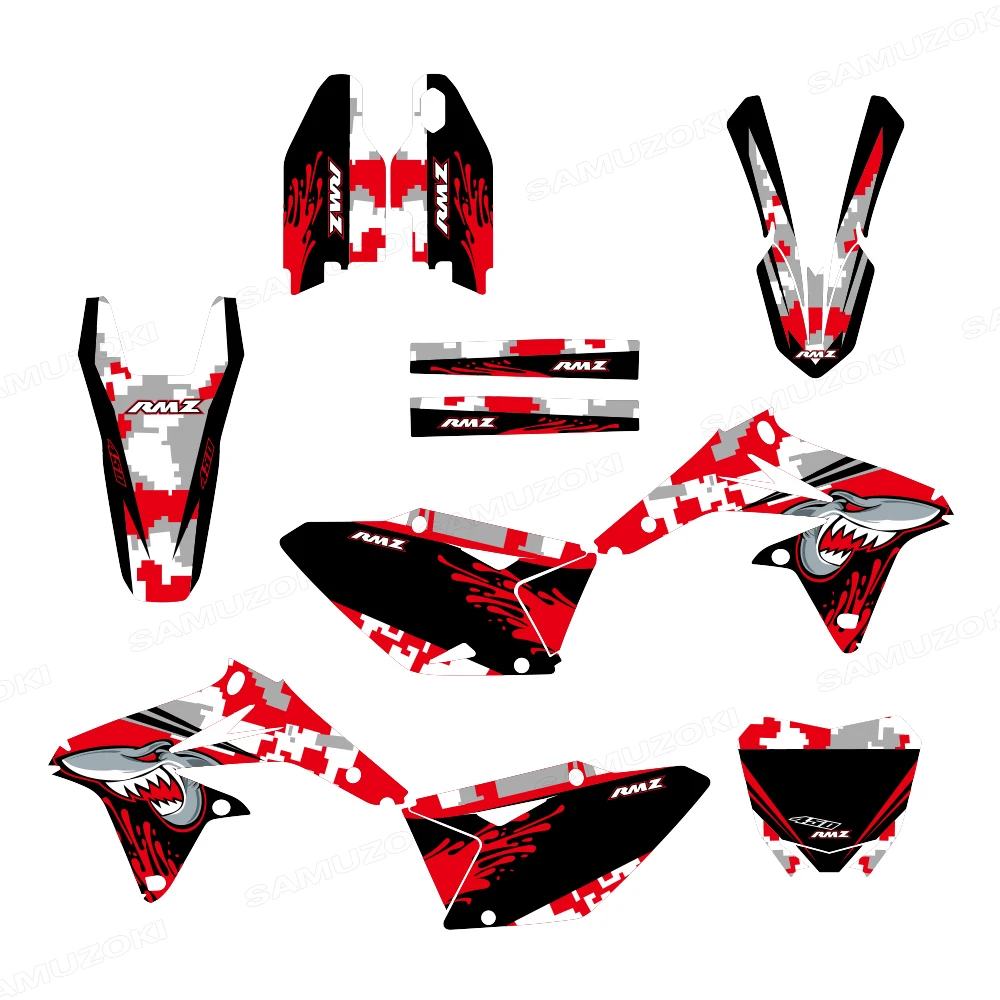 

Fit for SUZUKI RMZ450 2008 - 2018 2010 2011 2012 2013 2015 2016 Motocross Graphics Decals Deco Stickers Kits