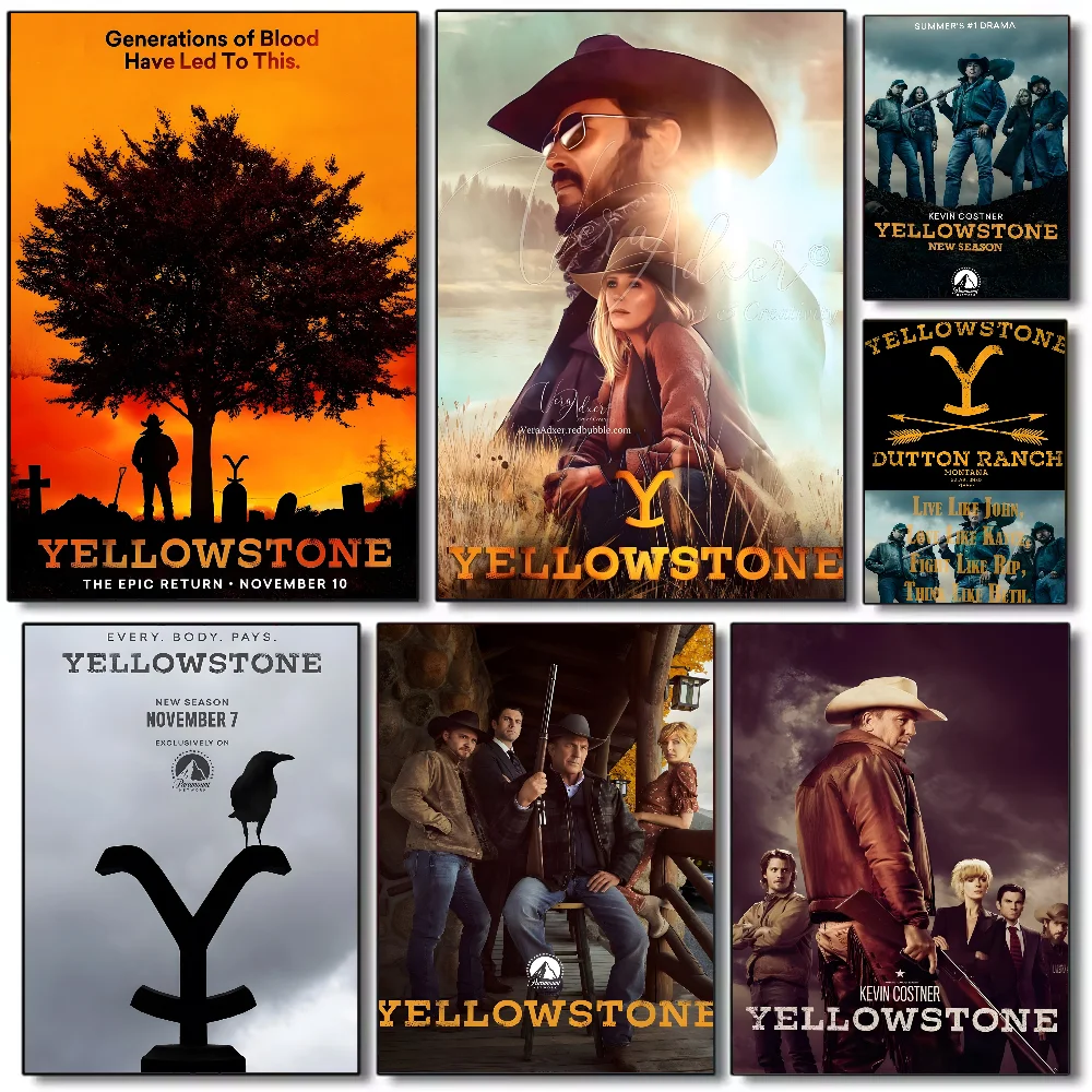 

Popular TV Series-Yellowstone Poster HD art sticky wall waterproof home living room bedroom bar aesthetic decoration