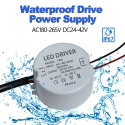 Round LED Driver 7W 8W 10W 12W 15W 18W High PF 0.9 AC180-265V TO DC24V 30V 42V 160mA 260mA 300mA 360mA 450mA Tranformer for Bulb