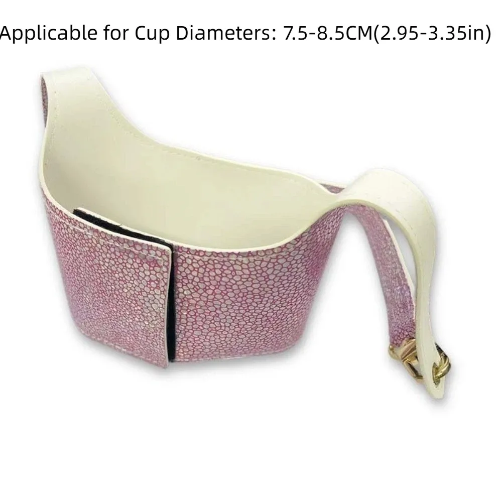 

Portable Design Leather Cup Cover PU Carrying Strap Cup Holder Insulating Function Universal Fit Water Bottle Sleeve Travel Use