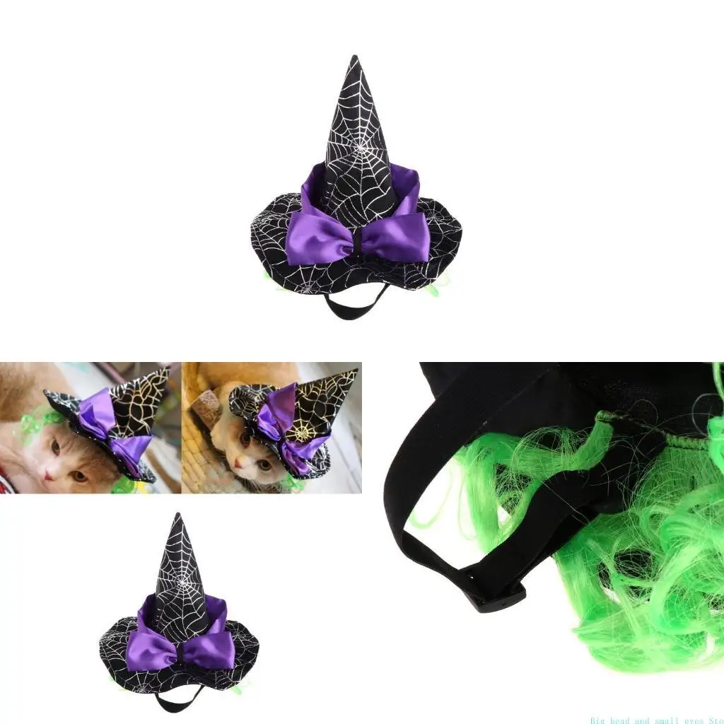 581C Pet Halloween Christmas Party Costume Web Pattern Realistic Wizard
