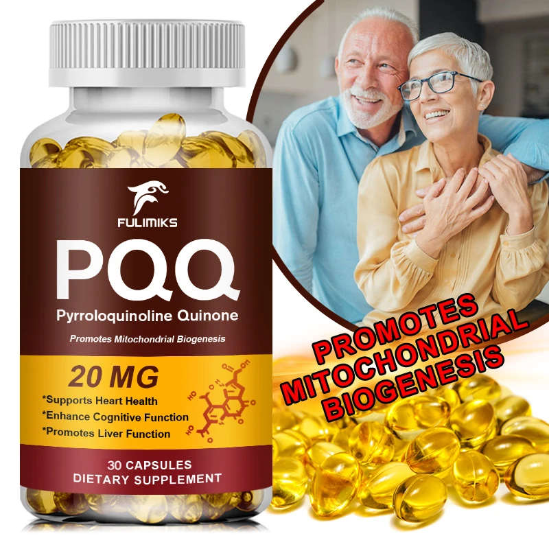 PQQ 20mg Pirroloquinolina Quinone, Bacopa Monnieri+Ácido alfa lipoico+L-téanina, promueve la salud del corazón, del cerebro y de la mitocondral
