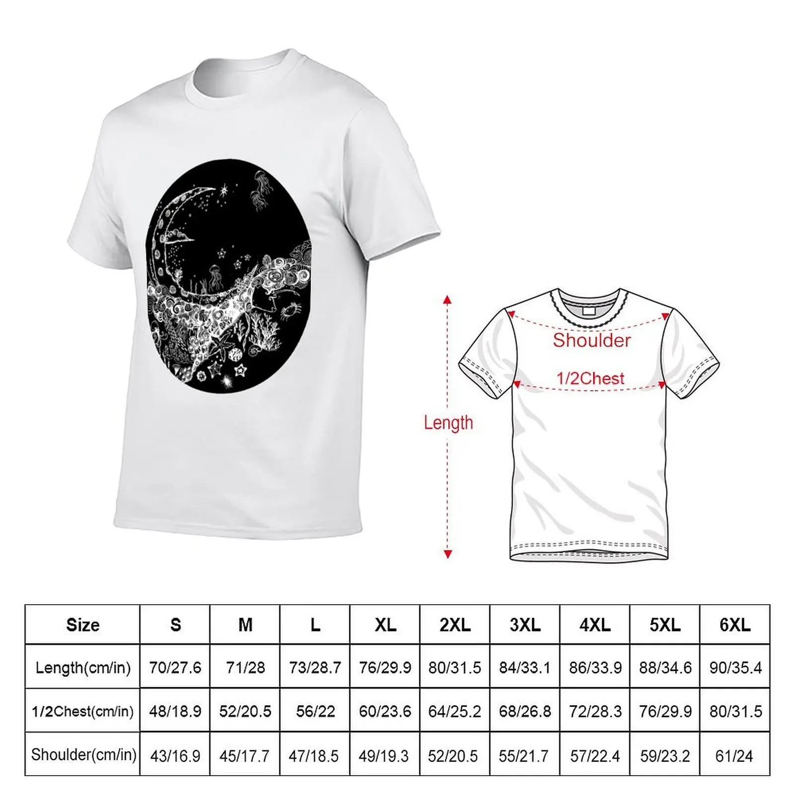 Moon Swallowed By Sea T-Shirt t shirt for man t shirt man designer funny t shirts cotton T-Shirt #5