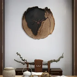 30cm/40cm Abstract Painting Irregular Minimalist Wood Wall Clock Living Room Decoration Creative Simple Restaurant Clock
