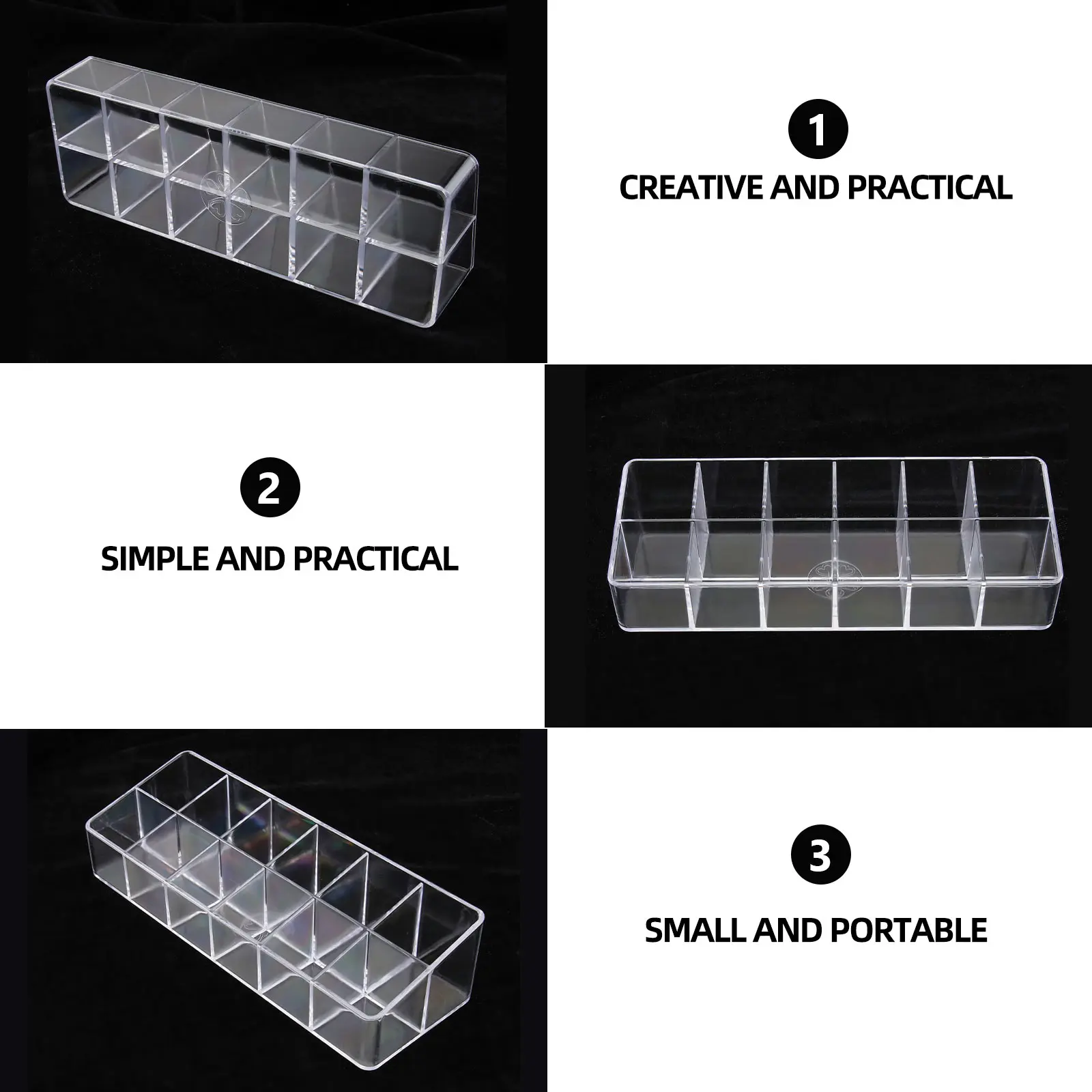 

Lipstick Storage Box Transparent Multigrid Desktop Organizer Large Capacity Case For Makeup Accessories Nail Polish Lip