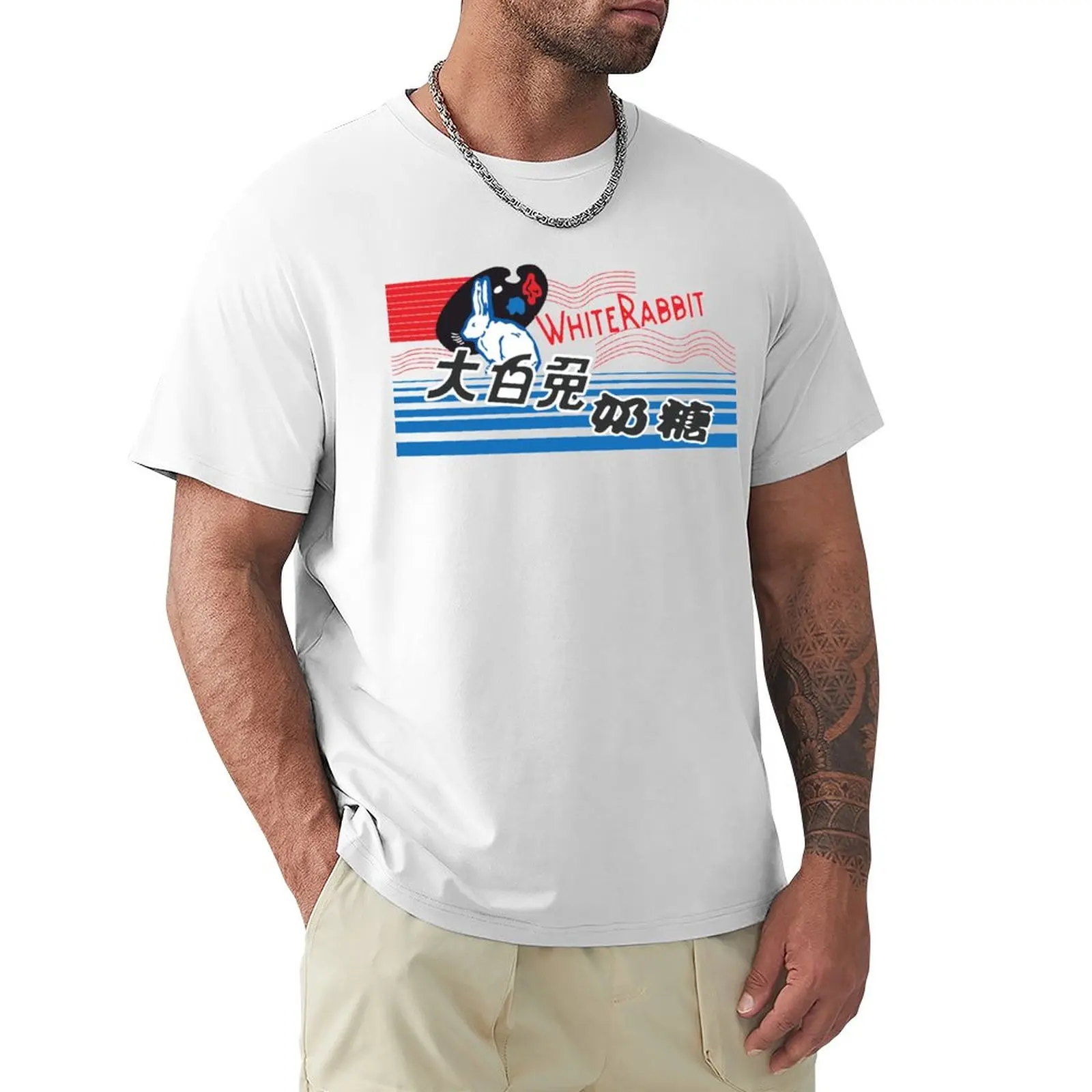 

White rabbit aesthetic candy T-Shirt heavyweight t shirts sweat shirts Men's cotton t-shirt