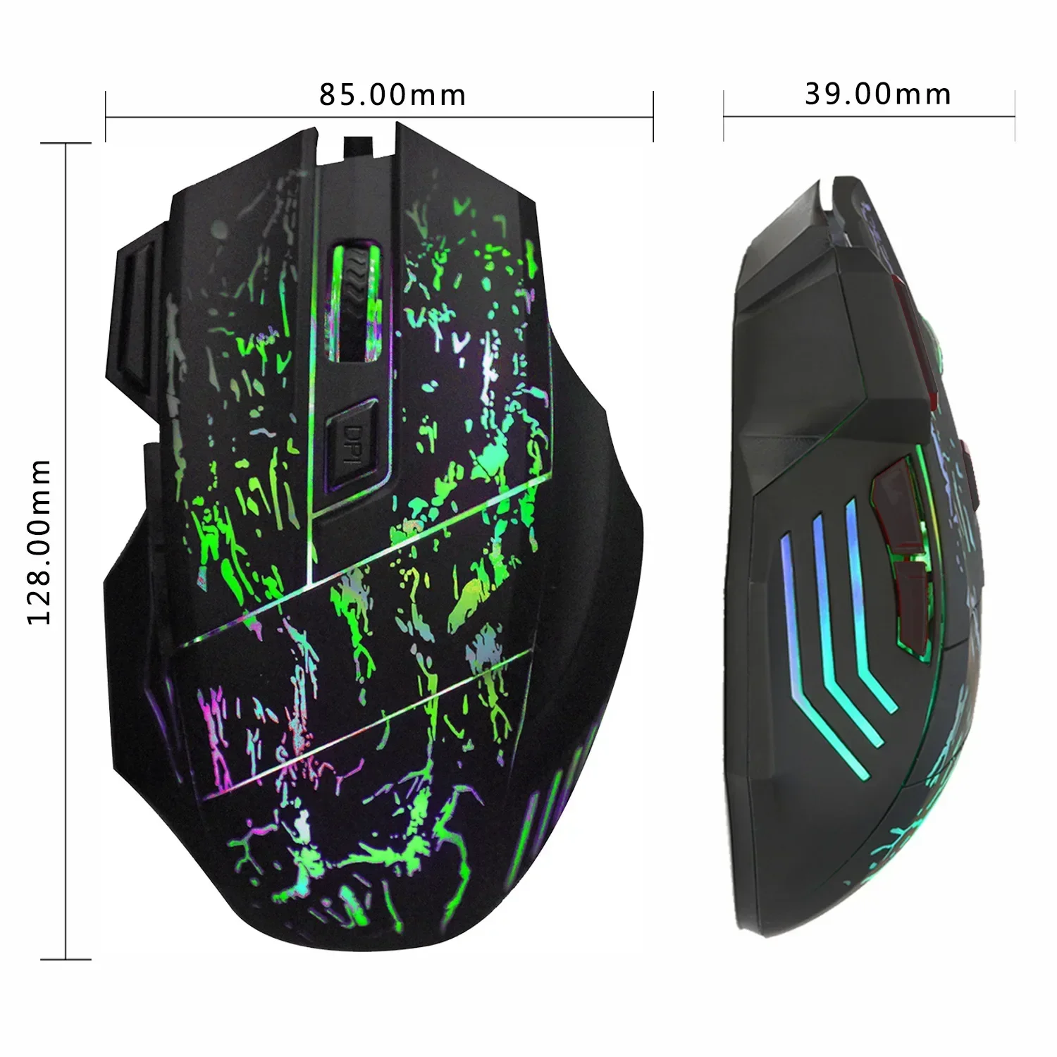 

YP 7 Buttons Game Mouse Streaming Crack Colorful Light USB Port Mice 3200DPI Adjustable For Laptop Computer Gaming Mouse Wired