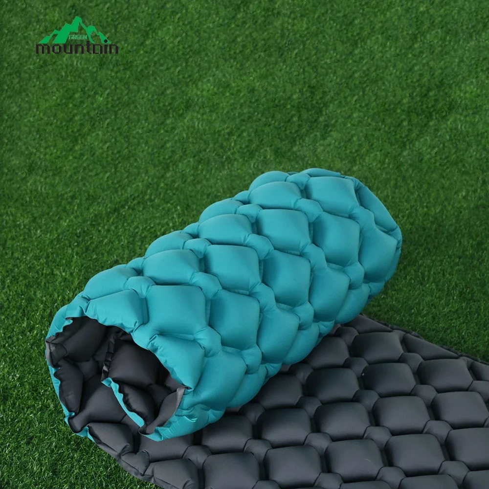 Outdoor Soft Warm Fabric Material Camping ultralight lightweight inflatable folding air sleeping pad mat free pillow and air bag image 5