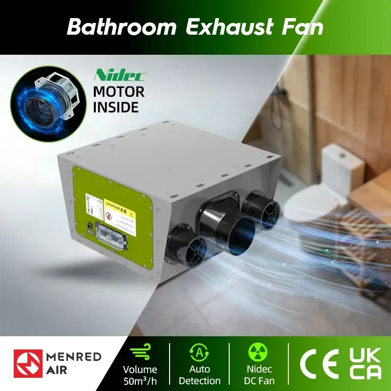 Easy Install Fresh air Ventilation System Automatically Exhaust Fan Single Flow