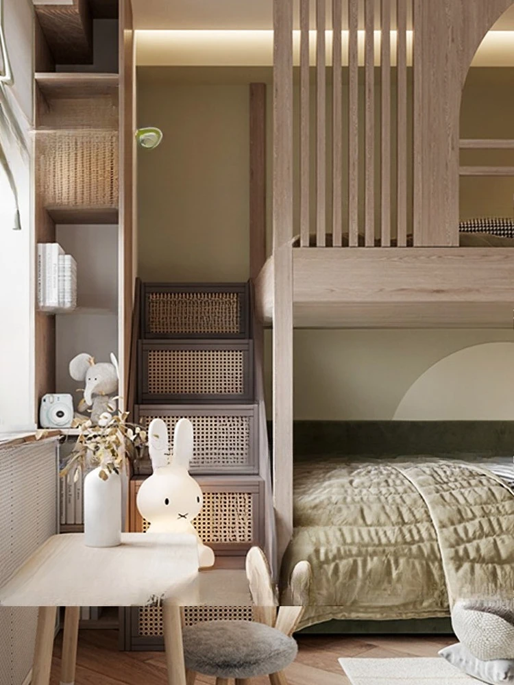 سرير بيت شجرة، سرير خشبي صلب فاخر متعدد الوظائف، سرير علوي لمنزل الألعاب