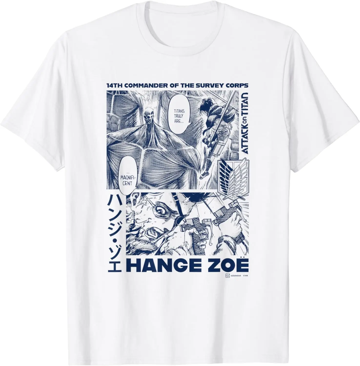 Attack on Titan Commander Hange Zoe Big Chest Manga Poster T-Shirt