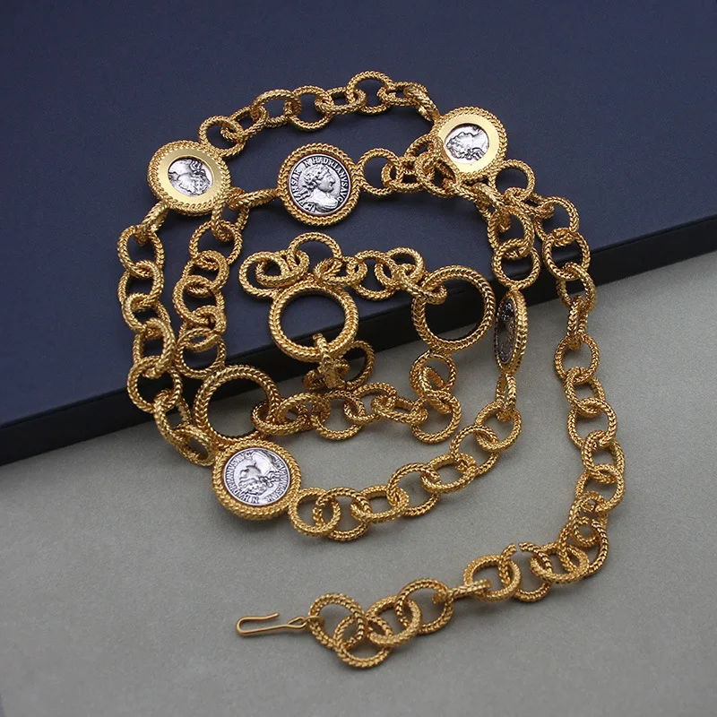 Vintage Belt Gold Antique Coin Multi-Layered Belt Chain Adjustable Accessories for women