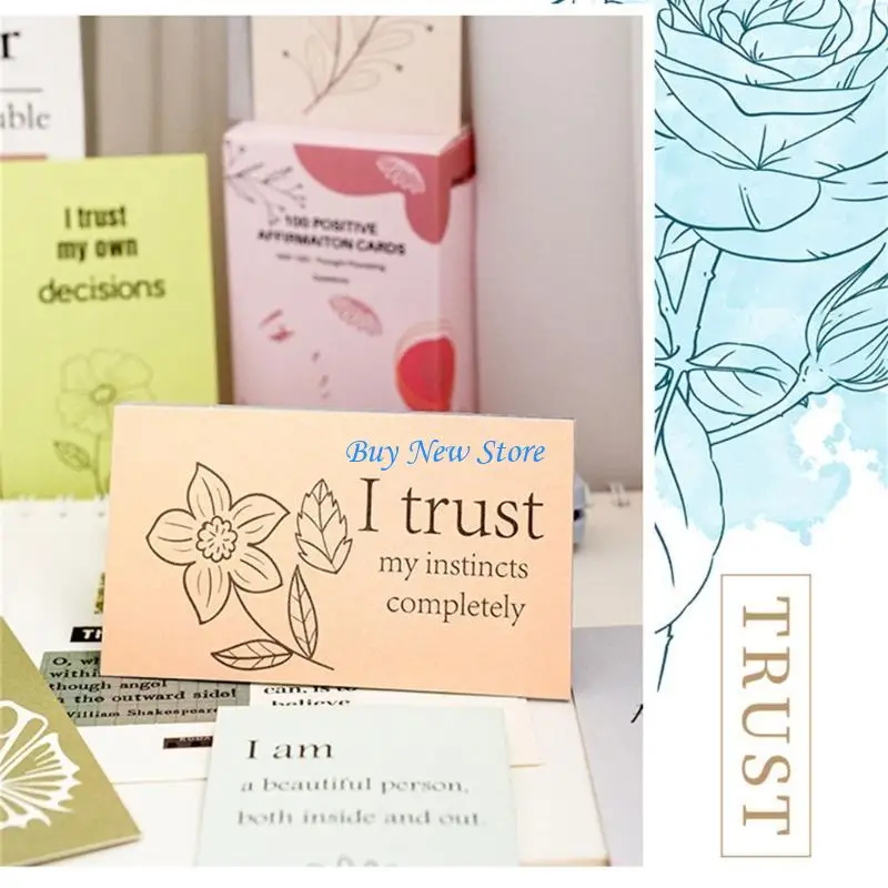 

20CE 100 Sheets Women Positive Affirmations Cards Daily Affirmations Cards Inspirational Motivational Cards Mindfulness Cards
