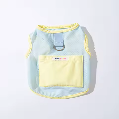 Summer Rainbow Pocket Pet T-Shirt Teddy Sun Protection Two Legs Breathable Mesh Dog Clothes Yorkshire Traction Cooler