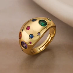 New Light Luxury Cubic Zirconia Adjustable Band Ring For Women Girls,Graceful Lady Party Vacation Jewelry