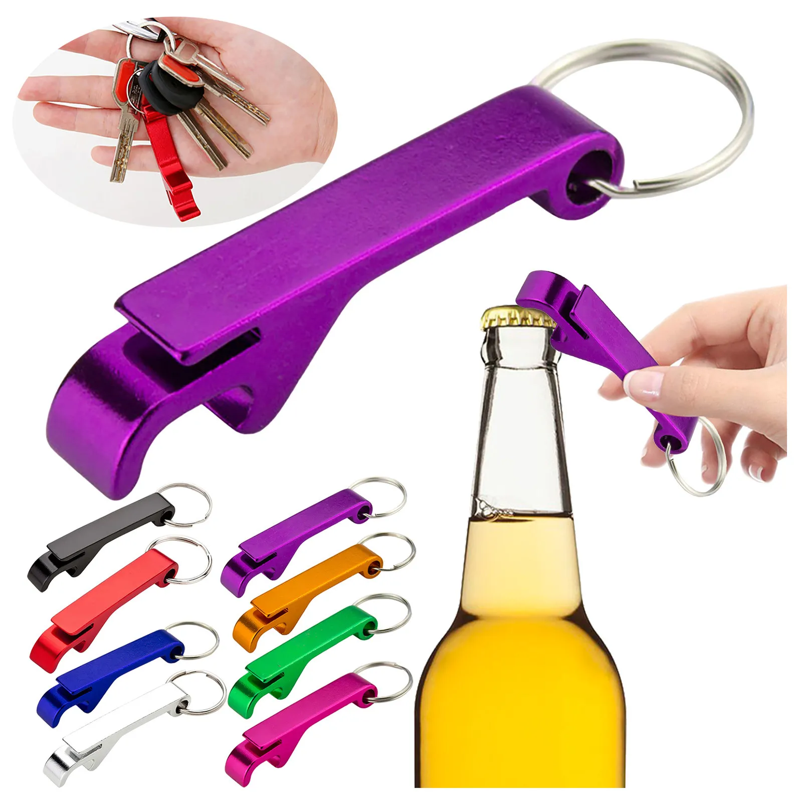 1PC Aluminum Color Bottle Opener Key Chain Wedding Gift Birthday Party Hotel Restaurant Beverage Brewery Bottle Opener Giveaway