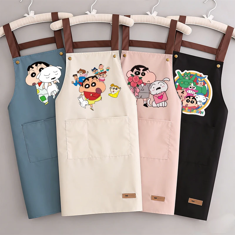 

Crayon Shin-chan Woman Apron Man Home Baking Restaurant Barbecue Beverage Apron Waterproof Oil Resistant Sleeveless Pinafor New