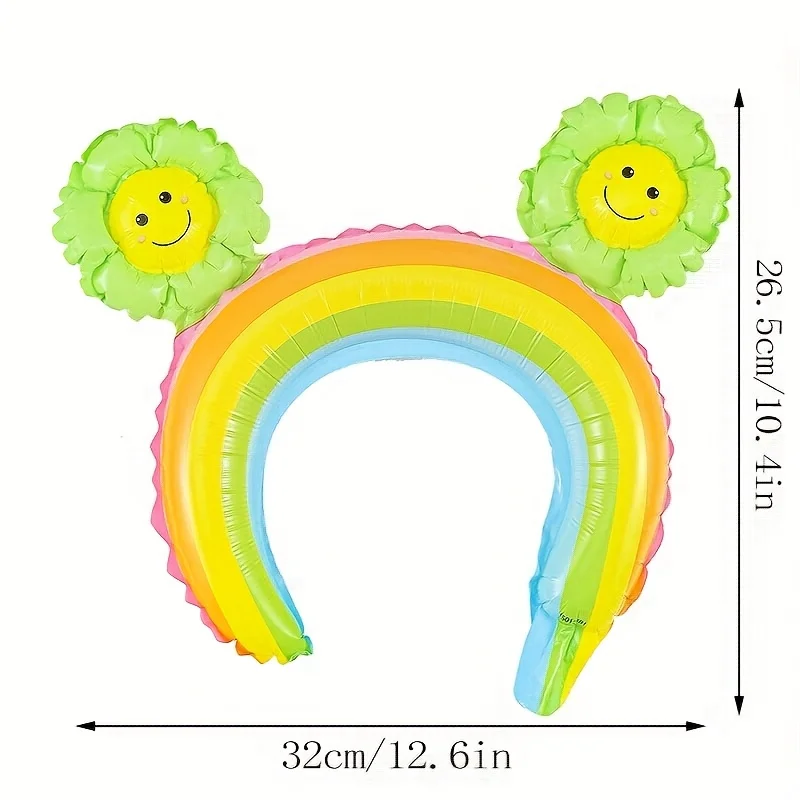 36 بالونة من ربطات الشعر على شكل قوس قزح من ديزي، مادة رقائق الألومنيوم، تصميم كرتوني لطيف، سهل الارتداء، مثالية لديكور الحفلات وهدية للأطفال