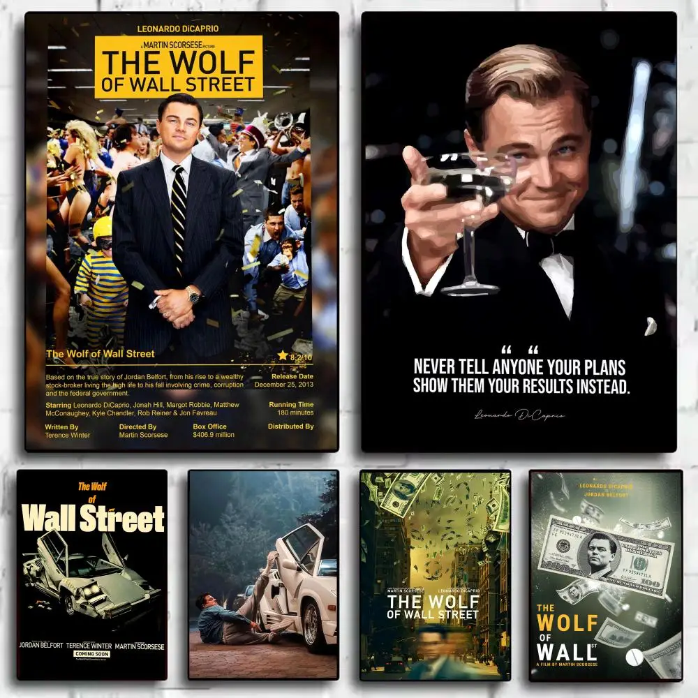 Movie The W_Wolf of W_Wall Street Poster Decorative Wall Art Stickers Mural Photo Print for Home Living Room Hallway Decor
