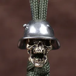 Bullet Helmet Death Skull Soldier Brass Knife Beads EDC Outdoor Punk DIY Paracord Bracelets Woven Lanyard Pendants Accessories