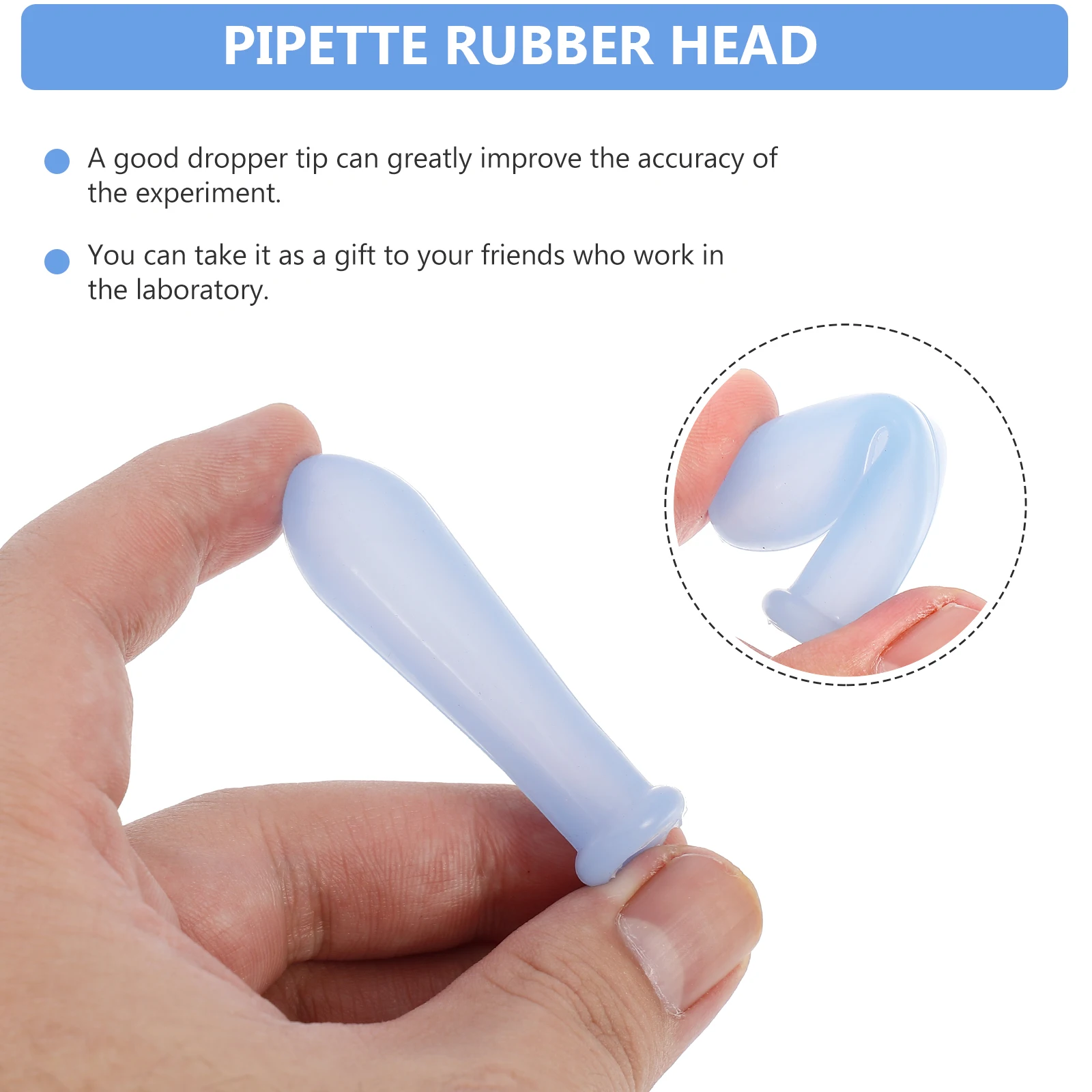 10pcs Dropper Tips Pipette Silicone Caps with Scale for Lab Bottle Blue Graduated Suction Nozzle Experiment Design