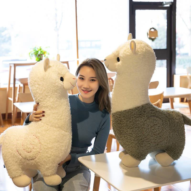 Juguetes de peluche de Alpaca gigante, muñecos de peluche suaves de animales de moda, silla de oficina, sofá, almohadas Kawaii, regalo de cumpleaños para niños y niñas